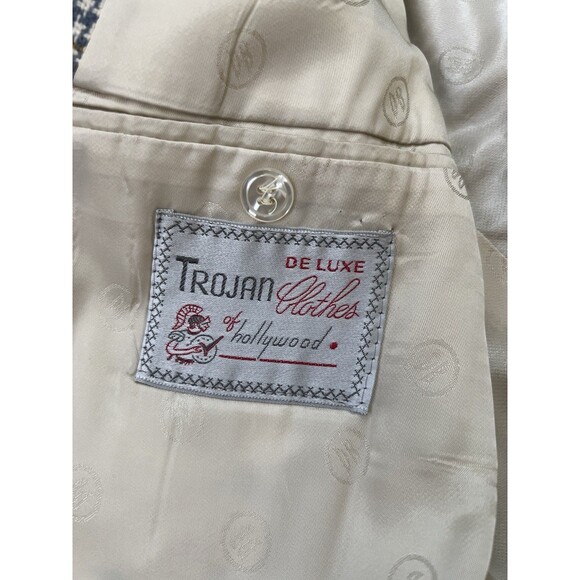 Vtg 80s Donald Brooks Trojan Deluxe of Hollywood Blazer Cashmere Plaid Mens 44 - Picture 8 of 13